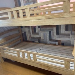 2段ベット　木製　子供部屋　ベット　マットレス付き