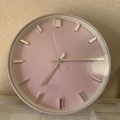 【取引完了】【ジャンク】IKEA    壁掛け　時計　ピンク　ラ...