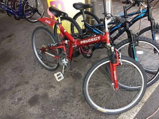 リサイクルショップどりーむ荒田店　J51　自転車　希少　コカ・コーラ　折りたたみ　ギア切り替え３段階固定不可　当店イチオシ商品