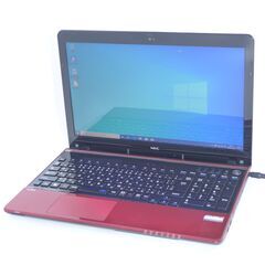 中古美品 新品高速SSD Wi-Fi有 赤色 ノートパソコン NEC PC-LS150NSR 15.6