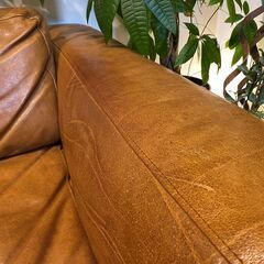 宇都宮でオシャレな家具を探すなら『オトワリバース！』jurnal standard furniture ジャーナルスタンダードファニチャー HALO OSWALD SOFA 総革 ソファ 3シーター ブラウン 中古品