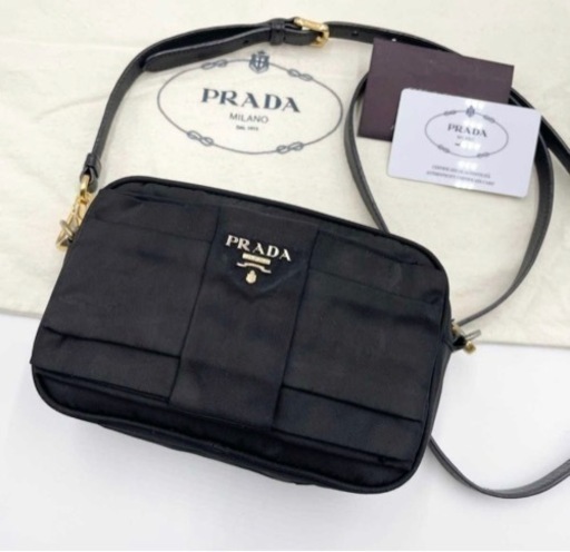 PRADA プラダ ショルダーバッグ 斜め掛け ブラック 黒 NERO リボン