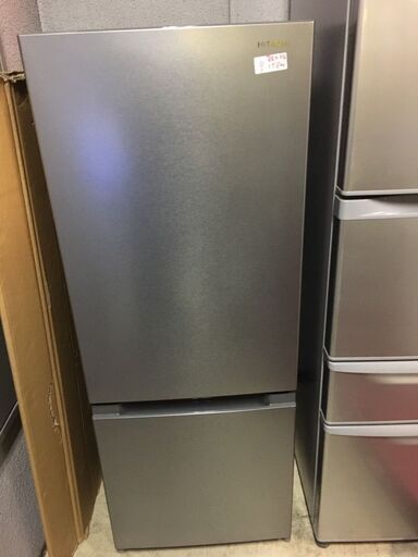 ☆中古 激安！！￥15,800！！HITACHI　日立　154㍑2ドア冷蔵庫　家電　2019年製　RL-154JA型　幅48cmｘ奥行58cmｘ高さ127cm　【BC137】