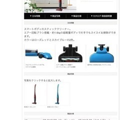 サイクロン式スリムスティッククリーナー 掃除機（ブラック）1000円