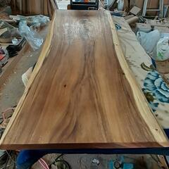 ダイニングテーブル　モンキーポット　オイル塗装　二枚継ぎ