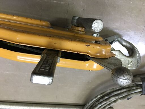 カツヤマキカイ TU-16 チルホール ワイヤー付き 手動ウィンチ 動作未確認 中古品