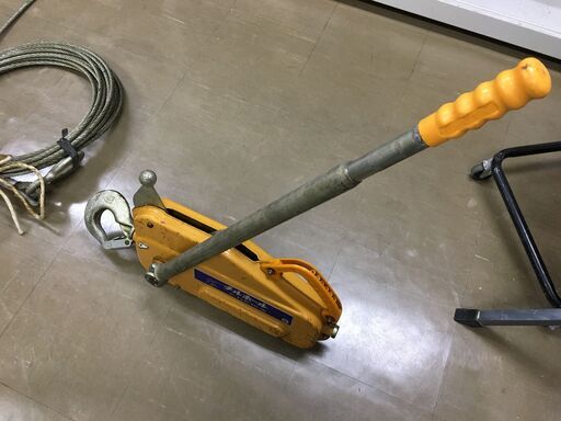 カツヤマキカイ TU-16 チルホール ワイヤー付き 手動ウィンチ 動作未確認 中古品