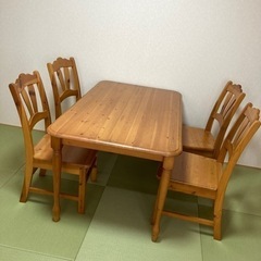 ダイニングテーブル　セット　4人掛け　カントリー　アンティーク ダイニングテーブル セット 4人掛け カントリー アンティーク