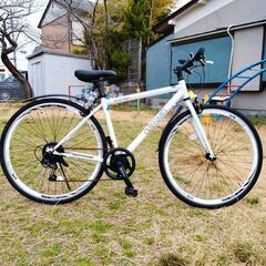 電池の要らないアシストギア「フリーパワー」搭載 6段変速クロスバイク