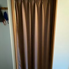 遮光 カーテン 茶色　ドア代わりに利用　（幅：約75cm x 高...