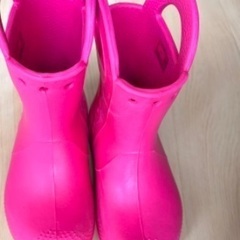 クロックス のレインブーツ　雨靴　ピンク　10番