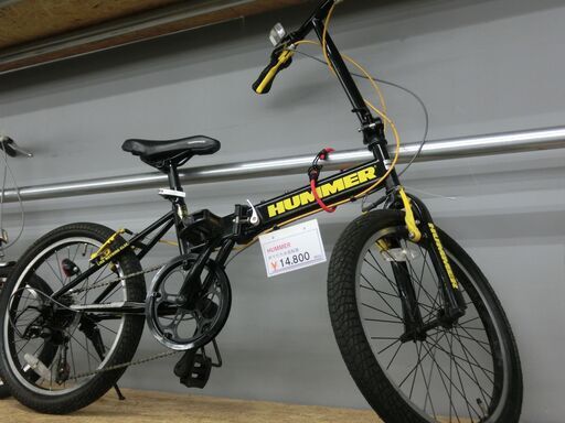 3/30終了）HUMMER 折りたたみ自転車（黄黒）