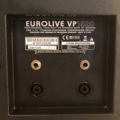 BEHRINGER ( ベリンガー )VP1520 EUROLIVEスピーカー２台、スピーカー三脚