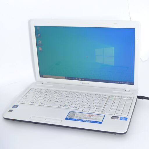 中古美品 Wi-Fi有 ノートパソコン 15.6型 東芝 B351/20CM ホワイト Celeron 4GB 大容量HDD-500G DVDマルチ 無線LAN Windows10 Office