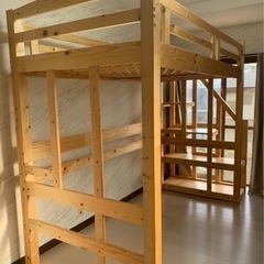 ロフトベッド 階段タイプ 木製