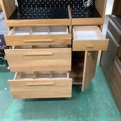 家具ならトレファク吉川店！！ 東馬 レンジボード ナチュラル×ブラック 家具ならトレファク吉川店！！ 東馬 レンジボード ナチュラル×ブラック