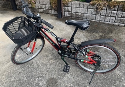 【中古】子供様自転車　アメリカンイーグル 22インチ 黒赤