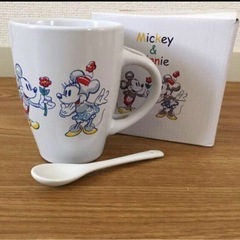 ミッキー&ミニーマグカップ スプーン付きの画像