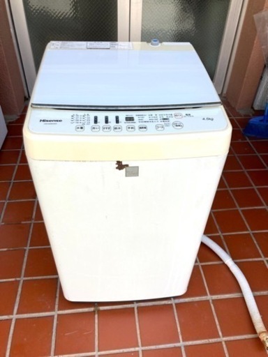 【値下げしました】ハイセンス　洗濯機　HW-G45E4KW 4.5kg ハイセンス　洗濯機　HW-G45E4KW　2017年製