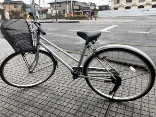 【整備済自転車】27インチ　変速なし　美品❗️リヤタイヤ、バスケット新品❗️若林自転車　唐崎SALE❗️