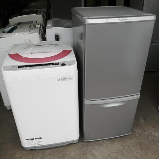 セット263⭐配送と設置は無料サービス⭐パナソニック冷蔵庫138L＋シャープ洗濯機６kg