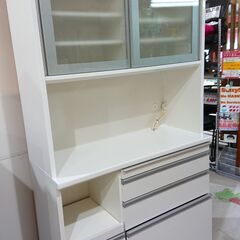 松田家具｜ラムレンジ｜モイス付｜スライド扉キッチンボード｜食器棚