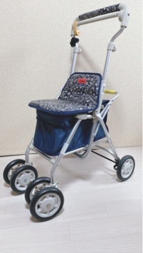 《美品》象印 シルバーカー 手押し車 ライトミニ NW ペイズリーL紺