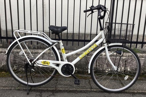 ＜整備・良品＞LUNETTE ルネット・シティサイクル・26インチ自転車・LEDライト・シマノ6段変速