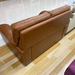 レザーソファ ブラウン 2人掛け【トレファク岸和田店】