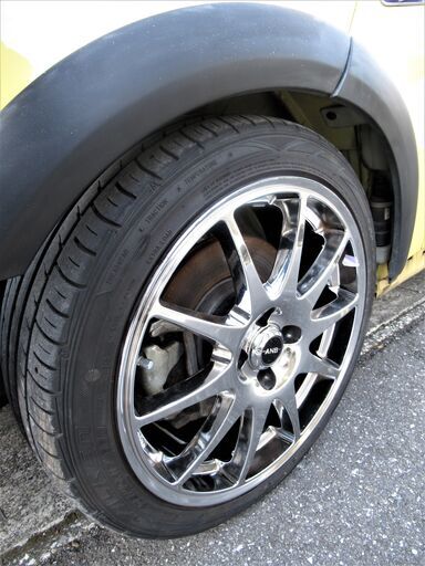 R53 MINIで使用★17-7J 4H/100 ET42 + 205/45R17 ★アクア/ヴィッツ/スイフト/マーチ/ノート/ｂB等