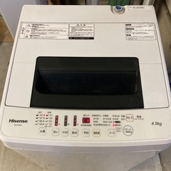 ハイセンス 4．5kg全自動洗濯機 エディオンオリジナル ホワイト
