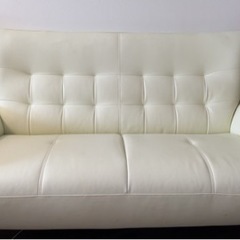 【ネット決済】本革白いソファー