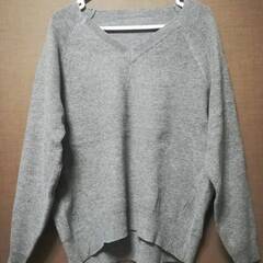 【ネット決済・配送可】新品　グレー色ニット　セーター　ファッション