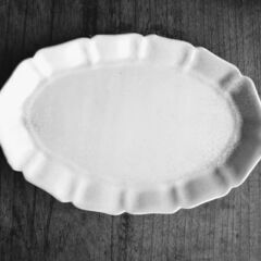 【ネット決済】陶芸家堂本正樹さんの輪花楕円皿【未使用品】