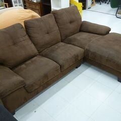 【新品、未使用】　3人掛けブラウンスエード素材ソファー 新品、未使用】 3人掛けブラウンスエード素材ソファー ソファ 3人掛け