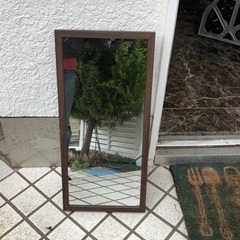 壁掛け鏡 28x60cm 横須賀 茶