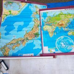 壁吊り式日本地図、世界地図