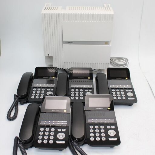 308)ナカヨ NYC-SiS-ME主装置+NYC-12Si-SDB 12ボタン標準電話機(黒) 5台セット ビジネスフォン ジャンク品