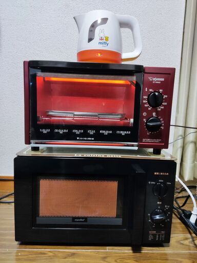 （値下げ）（3月23ー27日引き取り限定）家電セット（COMFEE' 電子レンジ 17L、象印 オーブントースター 80~250℃、Miffy 電気ケトル 0.8L、日立 IH炊飯器）単品可能