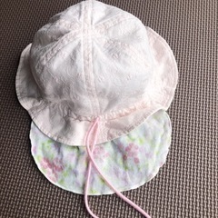 【ネット決済・配送可】赤ちゃんの春夏日除け帽子