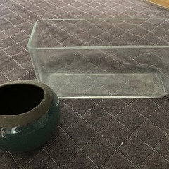 お洒落な植物用の器　ガラスベース　陶器　植木鉢