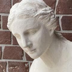 ◎お値下げしました♪ 逸品貴重希少 白磁 石像 石膏像 美人胸像裸婦 女神 デッサン モチーフ 古美術品西洋彫刻旧家蔵出うぶだし