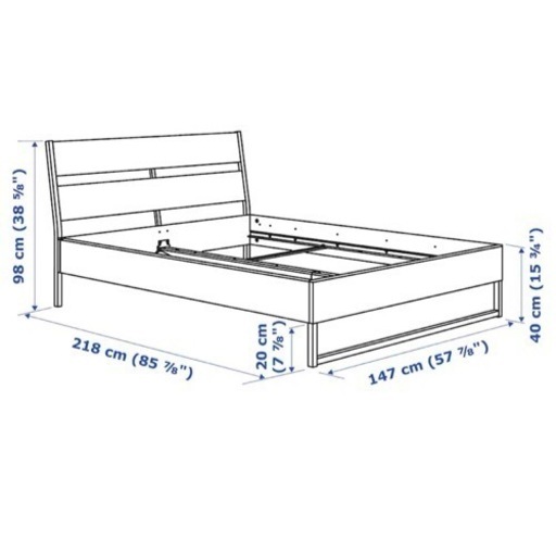 【交渉中です】IKEA ダブルベッド　ベッドフレーム　ベッド　（希望者にはマットレスもお付けします）