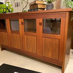 宇都宮でオシャレな家具を探すなら『オトワリバース！』家具蔵 KAGURA ローボード W1600 サイドボード ウォールナット 収納家具 リビング家具 中古品