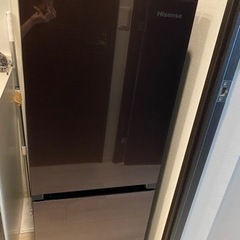 4月下旬引越し】オシャレ/ハイセンス冷蔵庫 ガラスドア/154L 一人暮らし ダークブラウン - 家具