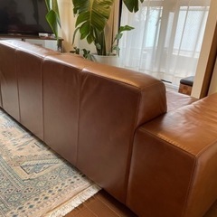 IDC大塚家具  レザーワールド 本革レザー 2Pワイドソファ