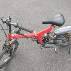 【決まりました】折り畳み自転車赤(KYUZO20インチ？)500円