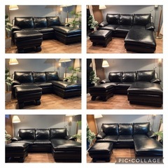 ⭕️送料無料　50万セットIDC大塚家具L/S 03総本革張り使用2年コーナーカウチソファーセット