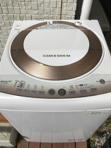 人気の大容量８ｋｇ　シャープSHARP  洗濯機 　（室内使用していたもの）