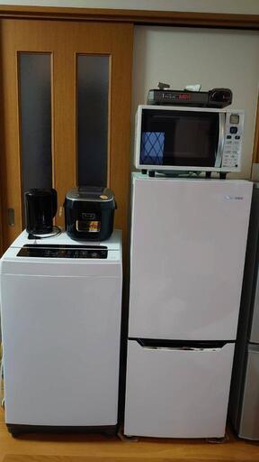 新生活 6点セット 美品 (冷蔵庫、洗濯機、炊飯器、電子レンジ、電気ケトル、カセットコンロ)